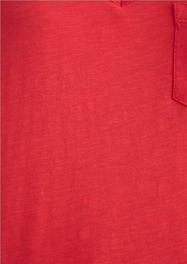 Mavi M1600961-71083 Nar Çiceği Kadın Loose V Yaka Basic T-Shirt