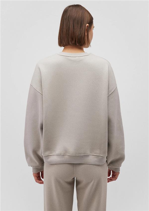 Mavi M1611600-70112 CakmakTaşı Gri Kadın Oversıze Bısıklet Yaka Mavi Logo Sweatshirt