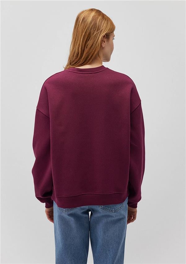 Mavi M1611600-87830 Fıg Kadın Oversıze Bısıklet Yaka Mavi Logo Sweatshirt