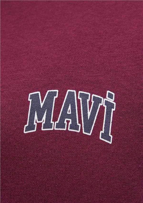 Mavi M1611600-87830 Fıg Kadın Oversıze Bısıklet Yaka Mavi Logo Sweatshirt