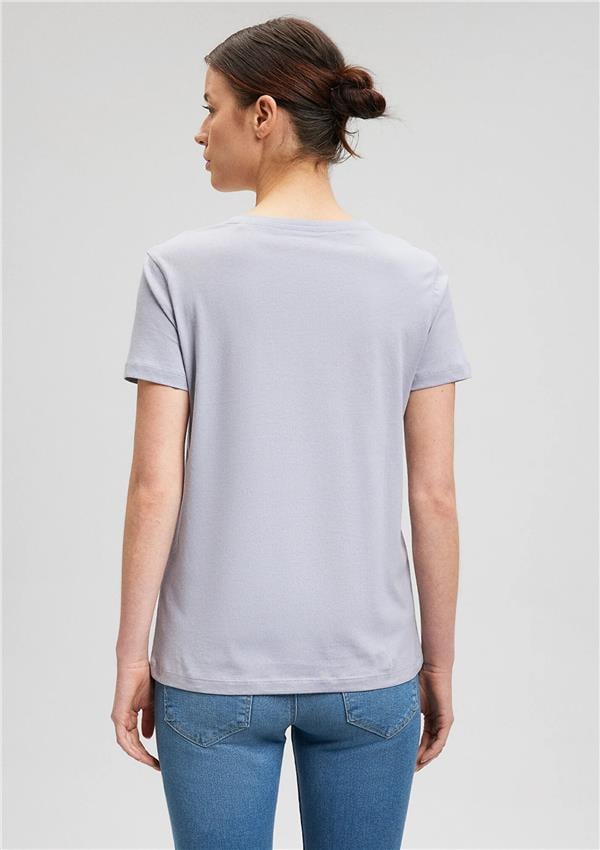 Mavi M1612386-87113 Lilac Gray Kadın Slim Kelebek Baskılı T-Shirt