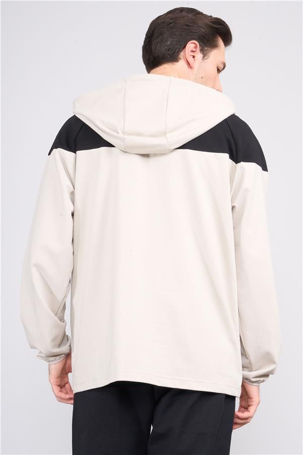 Mentality 3645 Kapüşonlu 2 İplik Sweatshirt Vizon