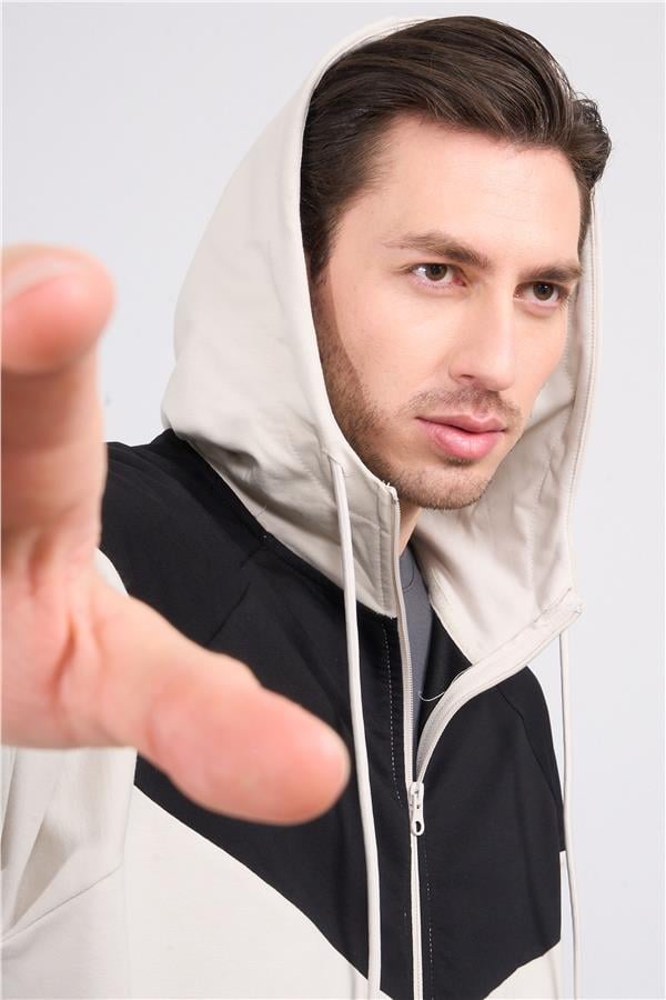 Mentality 3645 Kapüşonlu 2 İplik Sweatshirt Vizon