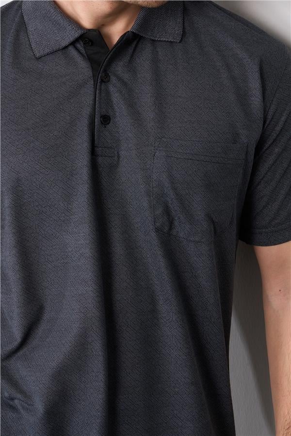 Mentality 3918 Erkek Polo Yaka Cepli T-shirt Antrasıt