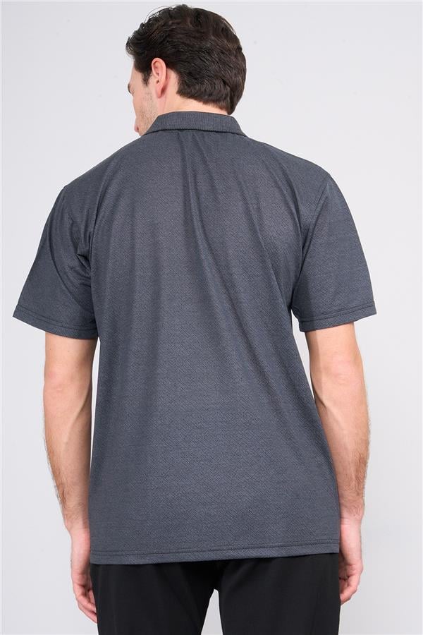 Mentality 3918 Erkek Polo Yaka Cepli T-shirt Antrasıt