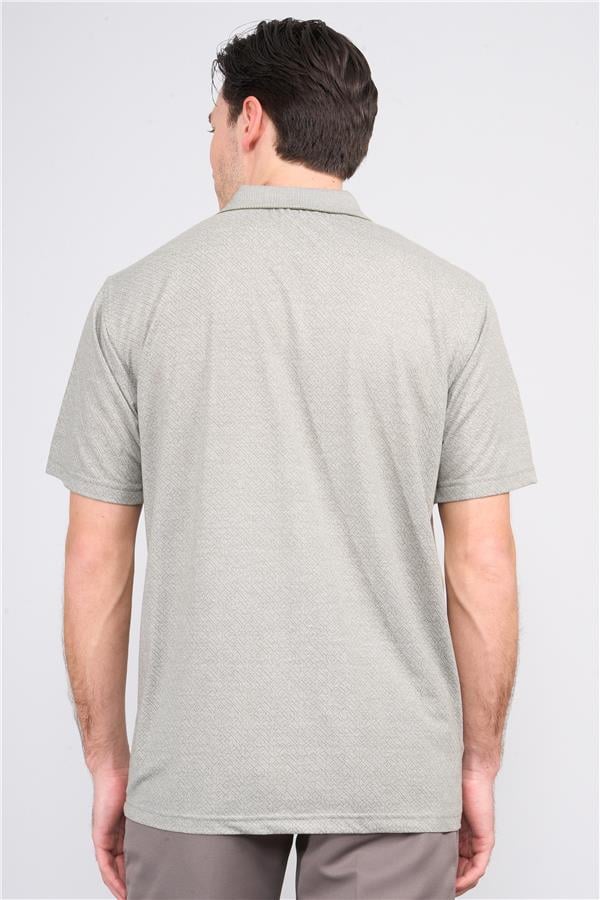 Mentality 3918 Erkek Polo Yaka Cepli T-shirt Açık Haki
