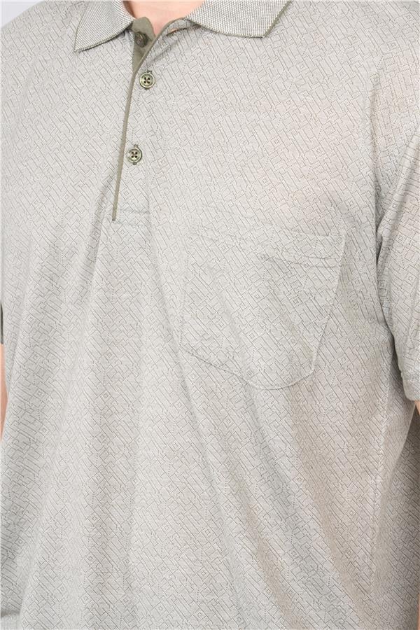 Mentality 3918 Erkek Polo Yaka Cepli T-shirt Açık Haki