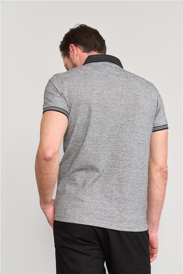 Mentality 4049 Erkek Polo Yaka Penye Pike T-shirt Siyah