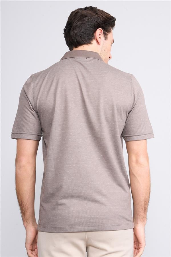 Mentality 4089 Erkek Polo Yaka Penye Pike T-shirt Vizon
