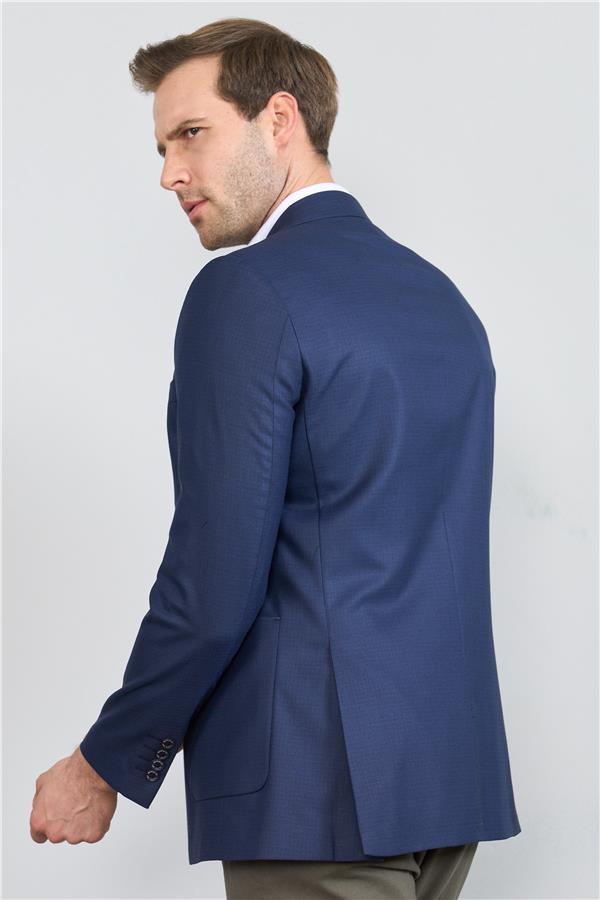 Mentality 4316 Erkek Mono Yaka Torba Cep Slim Fit Ceket Lacivert