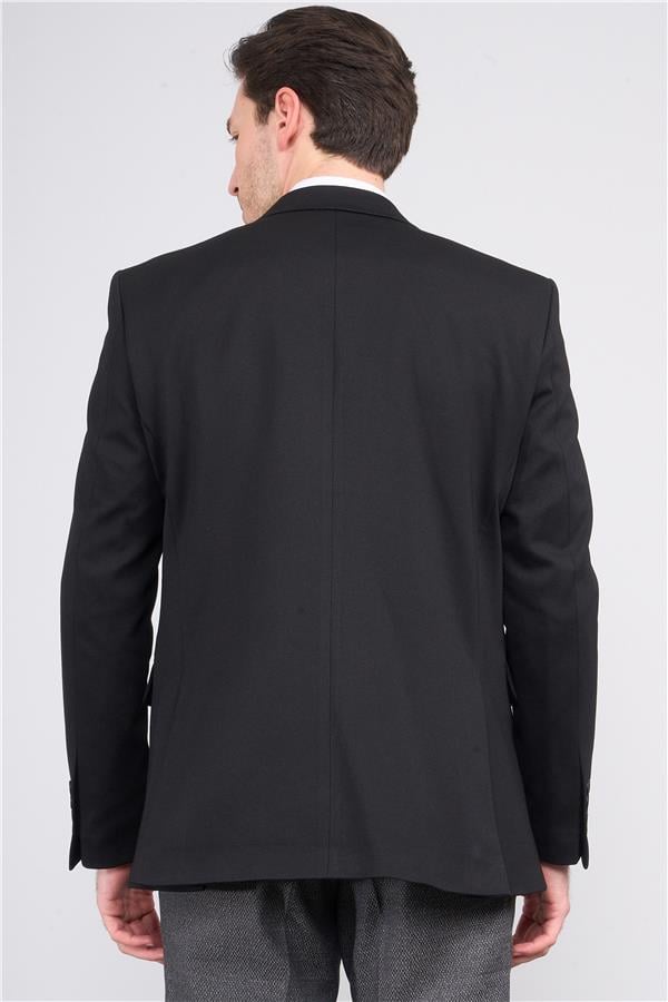 Mentality 4324 Erkek Sivri Yaka Slim Fit Ceket Siyah