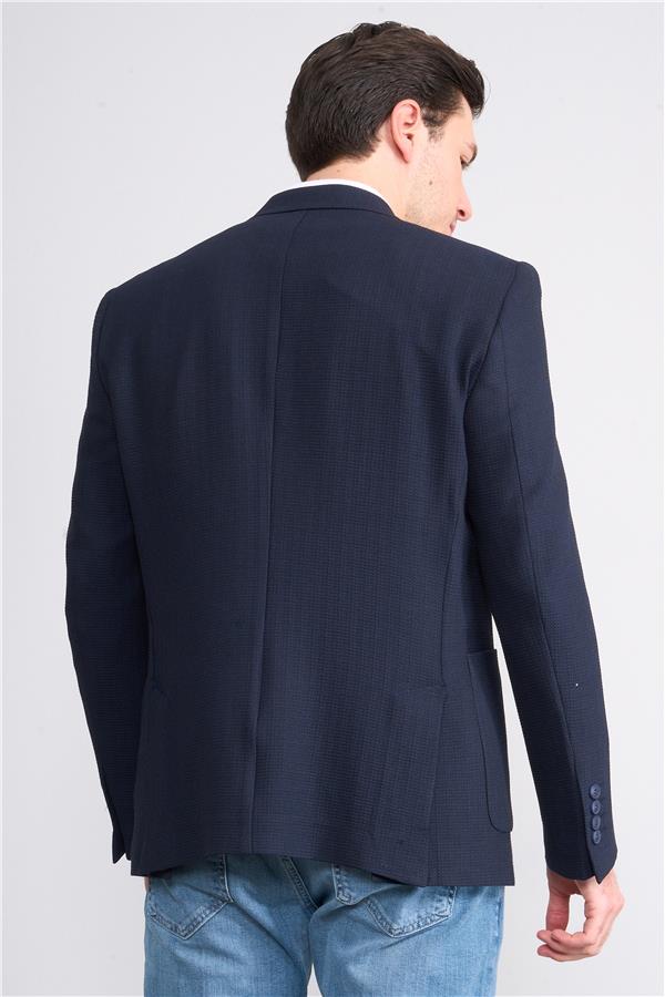 Mentality 4359 Erkek Mono Yaka Slim Fit Ceket Lacivert