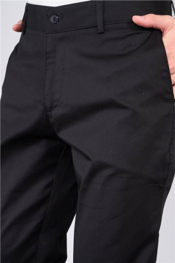 Mentality 6272 Erkek Gabardin Yan Cep Pantolon Siyah