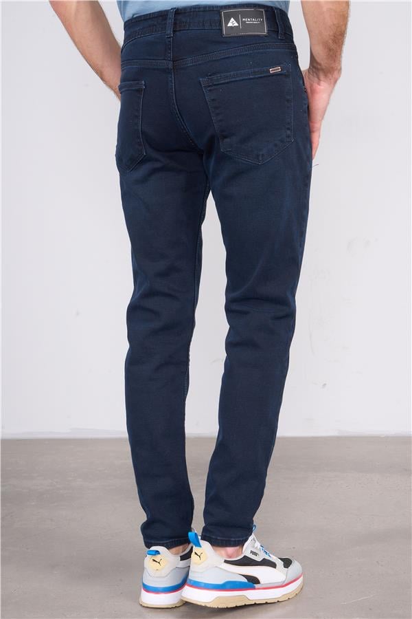 Mentality 6443 Erkek Proton Slim Fit Kot Pantolon Koyu Mavi