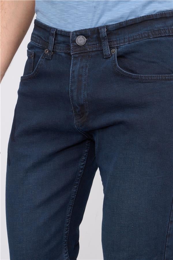 Mentality 6443 Erkek Proton Slim Fit Kot Pantolon Dark Blue