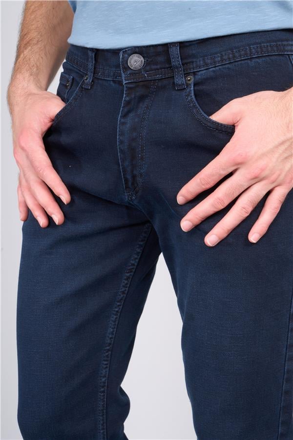 Mentality 6443 Erkek Proton Slim Fit Kot Pantolon Koyu Mavi
