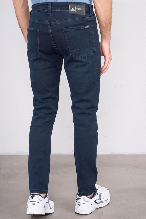 Mentality 6443 Erkek Proton Slim Fit Kot Pantolon Dark Blue