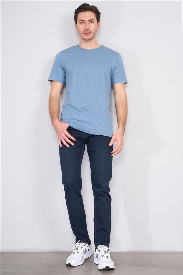 Mentality 6443 Erkek Proton Slim Fit Kot Pantolon Dark Blue