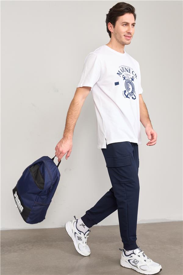 Mentality 790 Erkek 2 İplik Kargo Cep Regular Eşofman Alt Lacivert