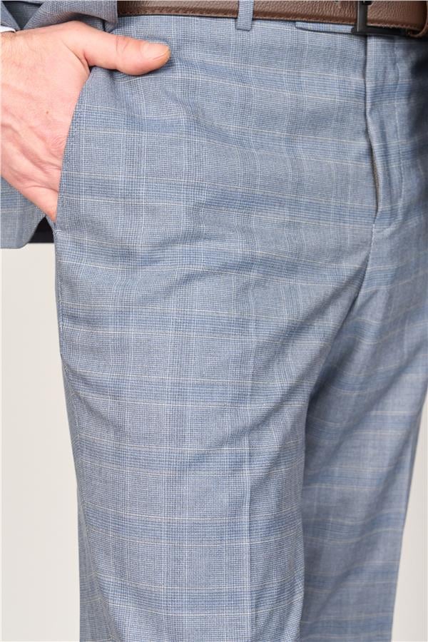 Mentality 9119 Erkek Mono Yaka Slim Fit Takım Elbise Mavi