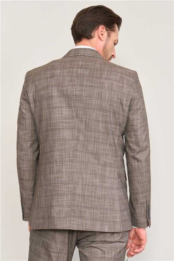Mentality 9120 Erkek Mono Yaka Slim Fit Takım Elbise Kahve