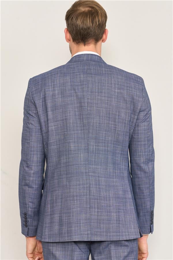 Mentality 9120 Erkek Mono Yaka Slim Fit Takım Elbise Açık Lacivert