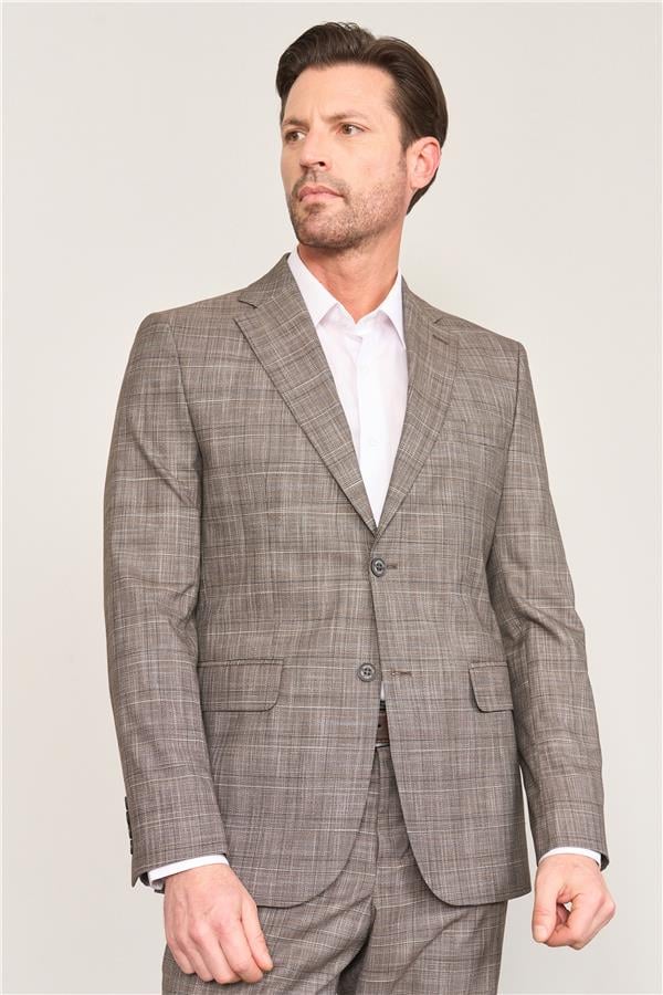 Mentality 9120 Erkek Mono Yaka Slim Fit Takım Elbise Kahve