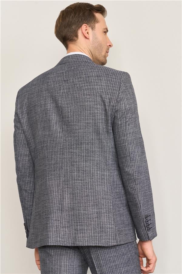 Mentality 9121 Erkek Mono Yaka Slim Fit Takım Elbise Lacivert