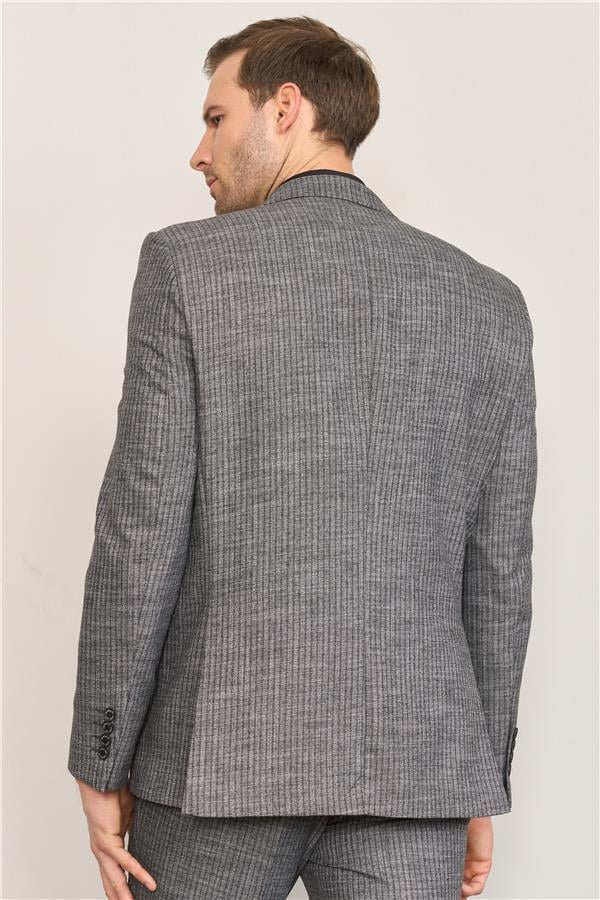 Mentality 9121 Erkek Mono Yaka Slim Fit Takım Elbise Antrasit