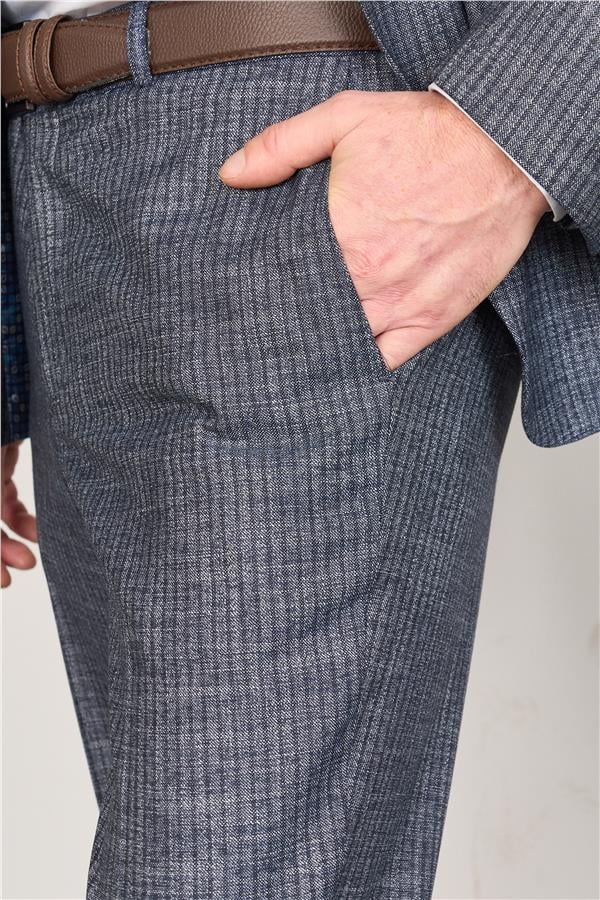 Mentality 9121 Erkek Mono Yaka Slim Fit Takım Elbise Açık Lacivert