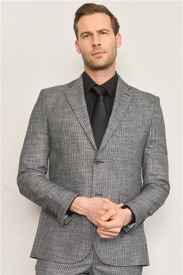 Mentality 9121 Erkek Mono Yaka Slim Fit Takım Elbise Antrasit