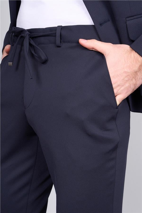 Mentality 9126 Erkek Sivri Yaka Slim Fit Jogger Takım Elbise Lacivert