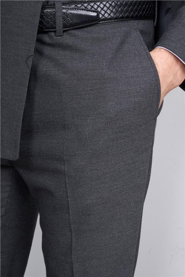 Mentality 9132 Erkek Kırlangıç Yaka Slim Fit Kruvaze Takım Elbise Antrasit