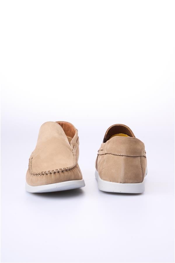 Meva 414 Bej Nubuk Erkek Deri Poli Taban Comfort Ayakkabı