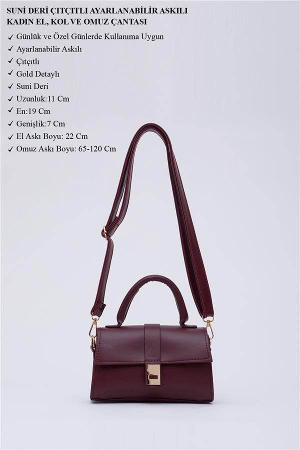 Mıyamıra Shk109 Bordo Kadın Omuz Cantası