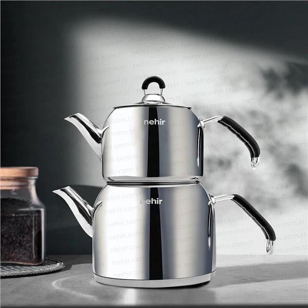 Nehir 29005 Mini Modern Çelik Çaydanlık Takımı