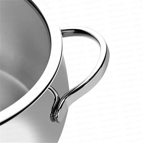 Nehir 29032 Silver Lüks 8 Parça Çelik Tencere Seti