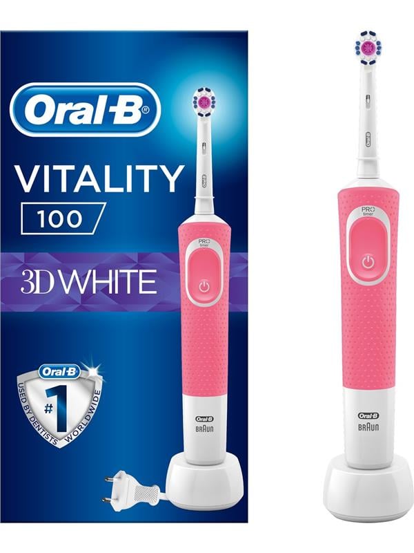 ORAL-B D100 PEMBE VITALITY 3DWHITE KUTULU DIS FIRCASI