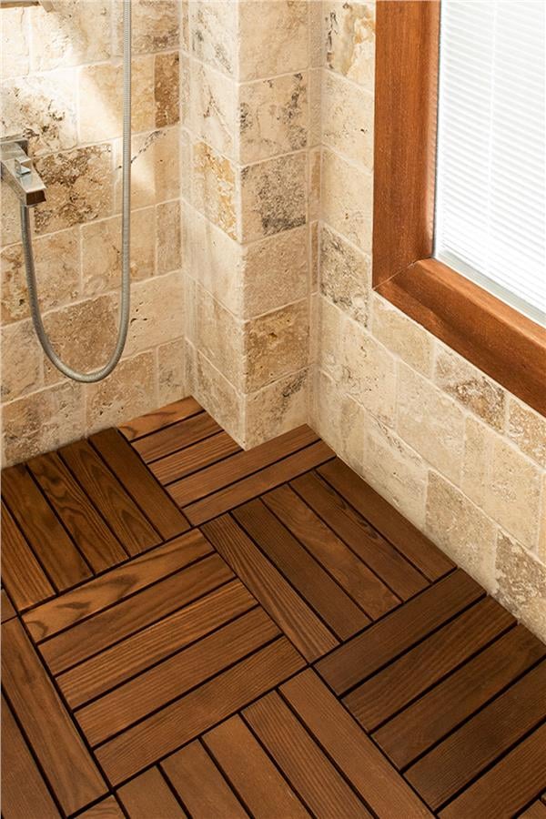 Pafu Sunsoe Dişbudak Ağacı Balkon Bahçe Ahşap Yer Döşemesi Karo Deck 30x30 cm 1 Adet (0,09m2)