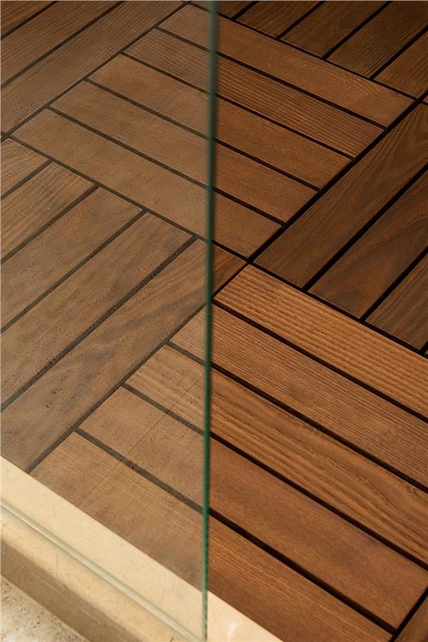 Pafu Sunsoe Dişbudak Ağacı Balkon Bahçe Ahşap Yer Döşemesi Karo Deck 30x30 cm 1 Adet (0,09m2)