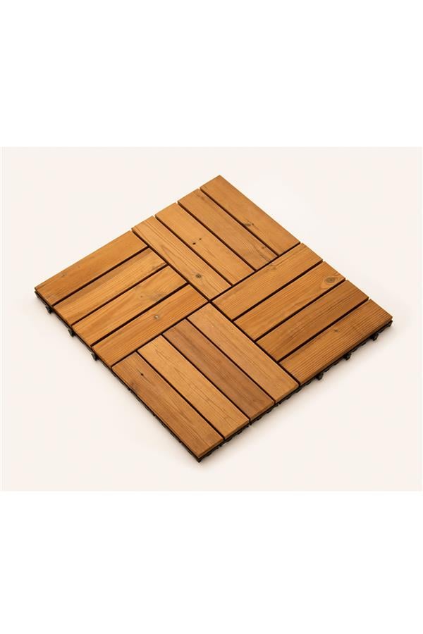 Pafu SUNSOE Fin Çamı Balkon Bahçe Ahşap Yer Döşemesi Karo Deck 30x30 cm 1 Adet (0,09m2)