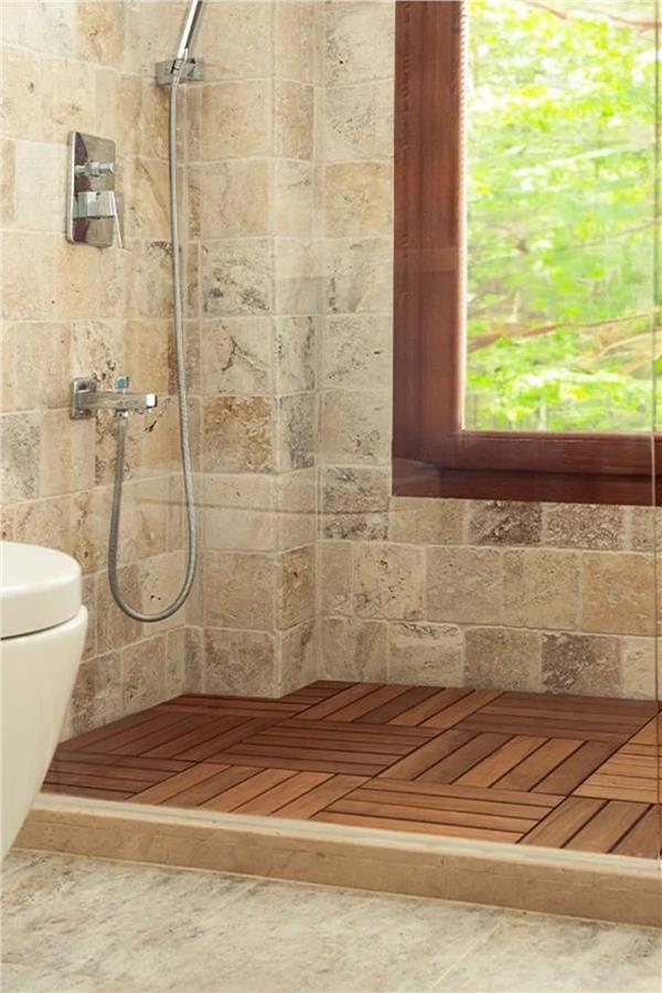 Pafu SUNSOE İroko Ağacı Balkon Bahçe Ahşap Yer Döşemesi Karo Deck 30x30 cm – 1 Adet (0,09m2)