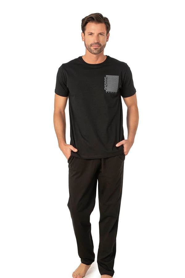 Pierre Cardin Y25 6075 Siyah Erkek Penye Pijama Takımı