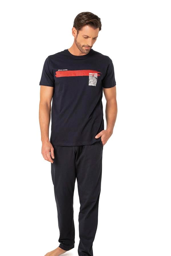 Pierre Cardin Y25 6077 Lacivert Erkek Penye Pijama Takımı
