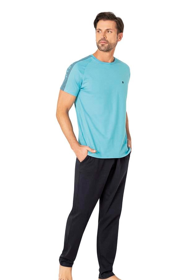 Pierre Cardin Y25 6085 Mavi Erkek Penye Pijama Takımı