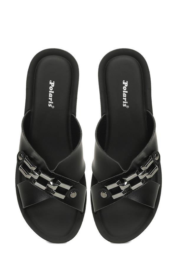 Polaris 5M 405179 Z5Fx Siyah Kadın Geleneksel Comfort Dolgu Terlik