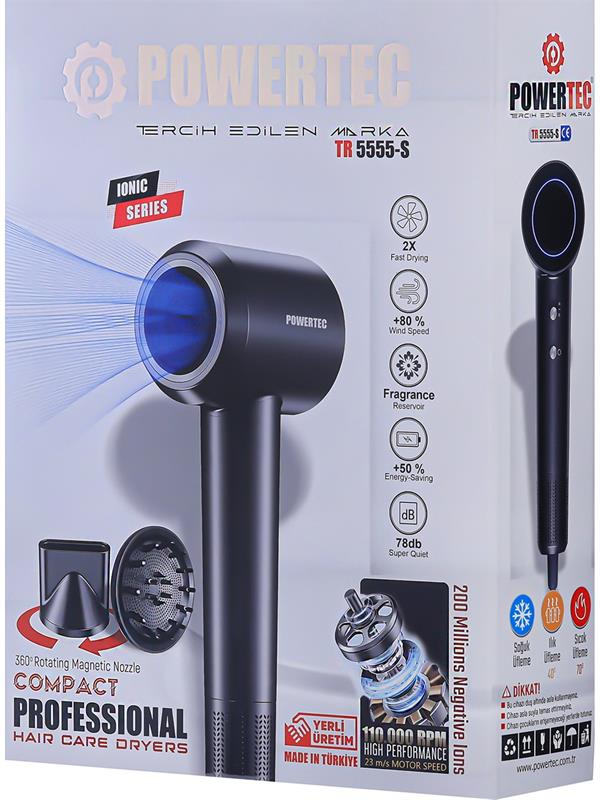 Powertec Tr-5555 Plazma Fön Makinesi Siyah