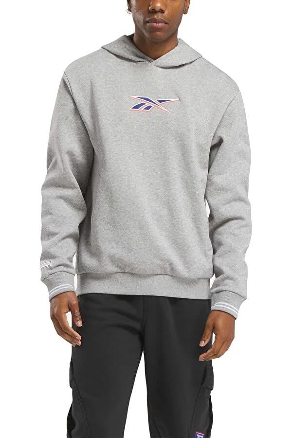 Reebok A10194401207 4W Cl Unıform Hoodıe Grı Melanj Erkek Kapsonlu Sweatshırt