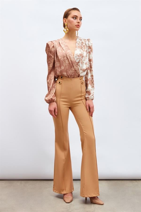 Sateen 139 317 5506 Camel Kadın İspanyol Paca Pantolon