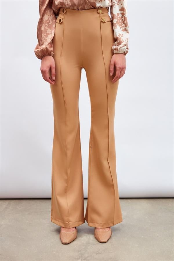 Sateen 139 317 5506 Camel Kadın İspanyol Paca Pantolon